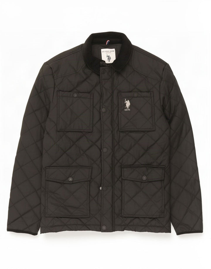 U.S. Polo Assn. Jachetă matlasată pentru bărbați UK 38, bumbac mediu negru