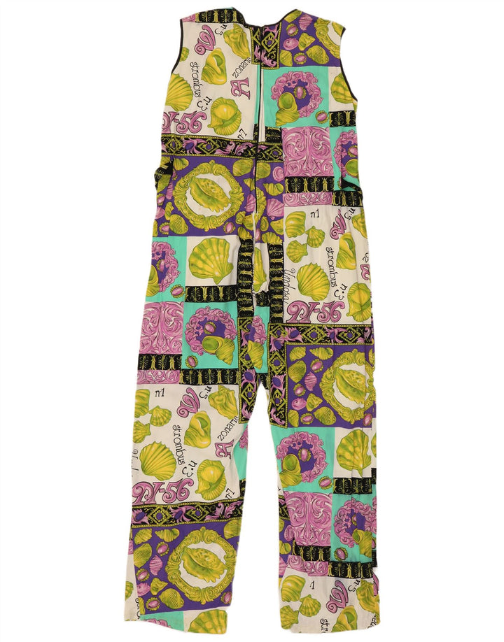 Salopetă cu grafică vintage pentru femei UK 12 Medium Multicolor Patchwork