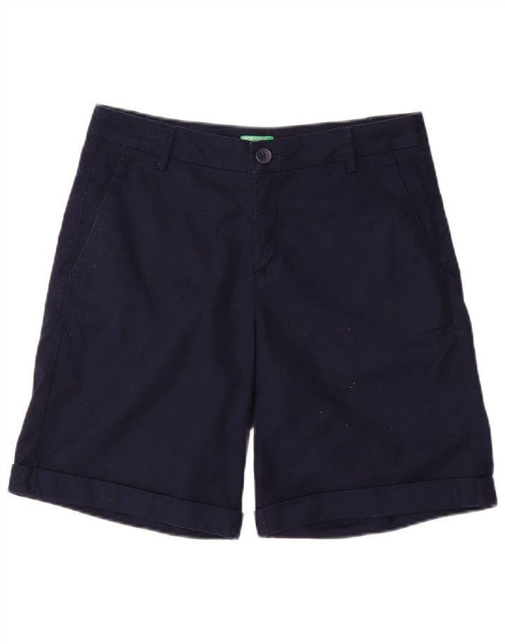 Pantaloni scurți chino pentru femei BENETTON UK 8 Small W28 Bumbac bleumarin
