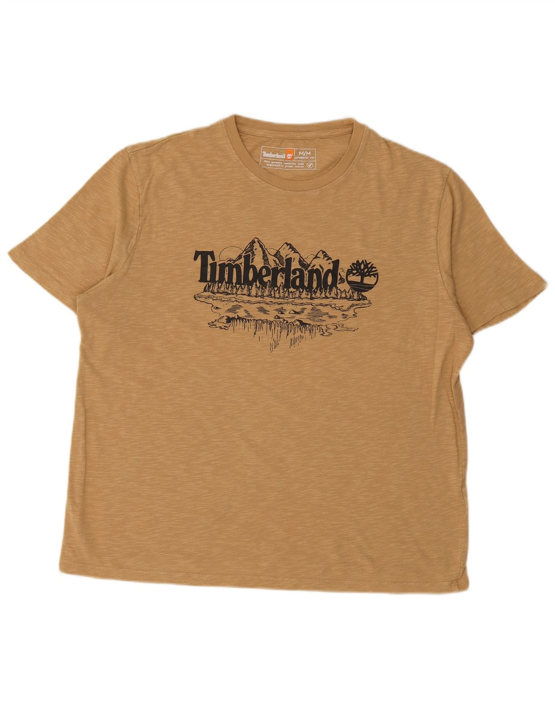 TIMBERLAND Tricou grafic autentic pentru bărbați Top mediu bej bumbac cu pete