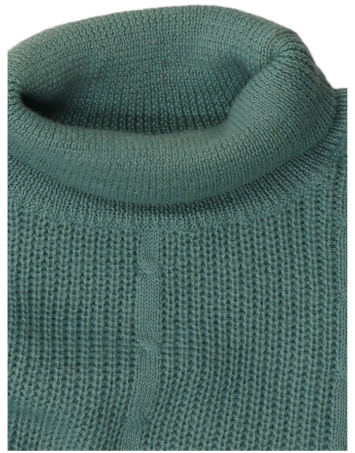 Pulover vintage pentru bărbați cu gât rulat, mare, verde