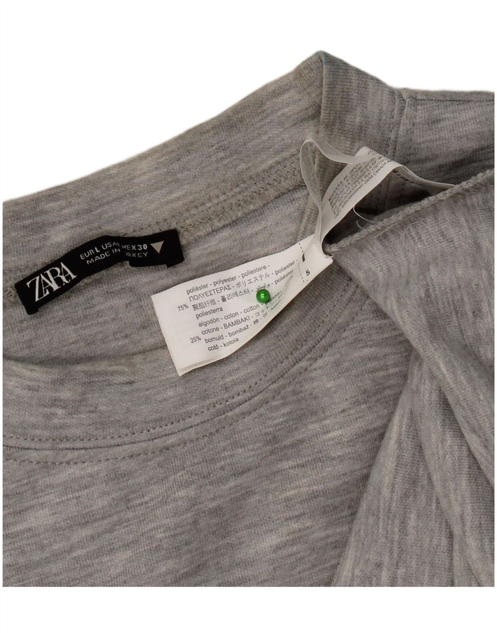 Top tricou pentru femei Zara UK 16 mare poliester cu pături gri