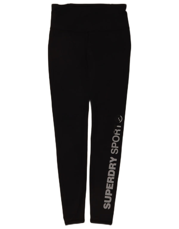 Leggings cu grafică pentru femei Superdry UK 10, poliester negru mic