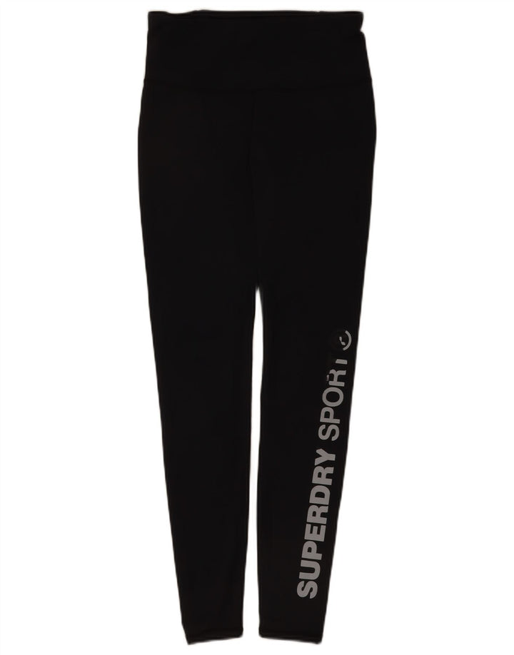 Leggings cu grafică pentru femei Superdry UK 10, poliester negru mic
