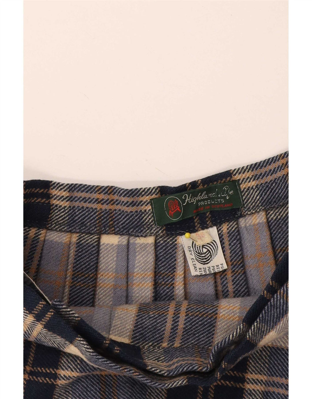Fusta Wrap pentru femei Highland EU 38 Medium W28 Lână carouri bleumarin
