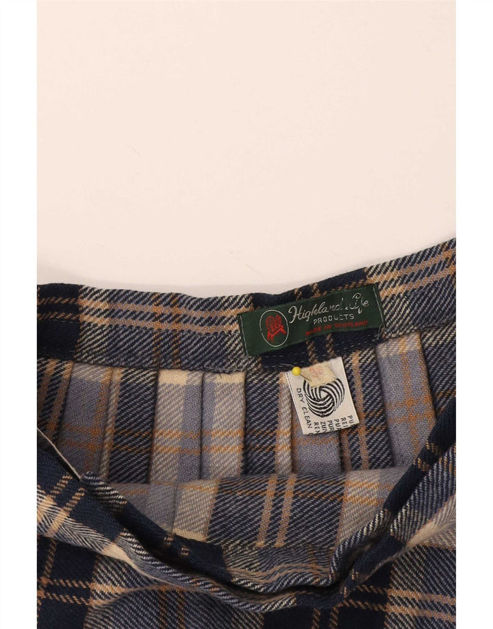 Fusta Wrap pentru femei Highland EU 38 Medium W28 Lână carouri bleumarin