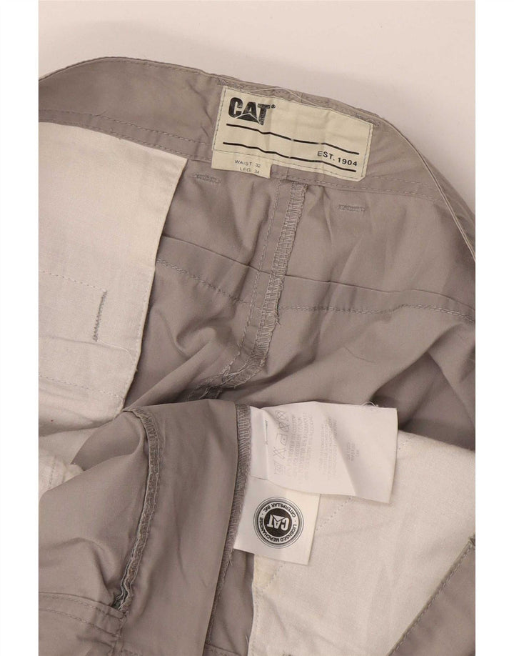 Pantaloni chino drepți pentru bărbați CAT W32 L34 poliester gri