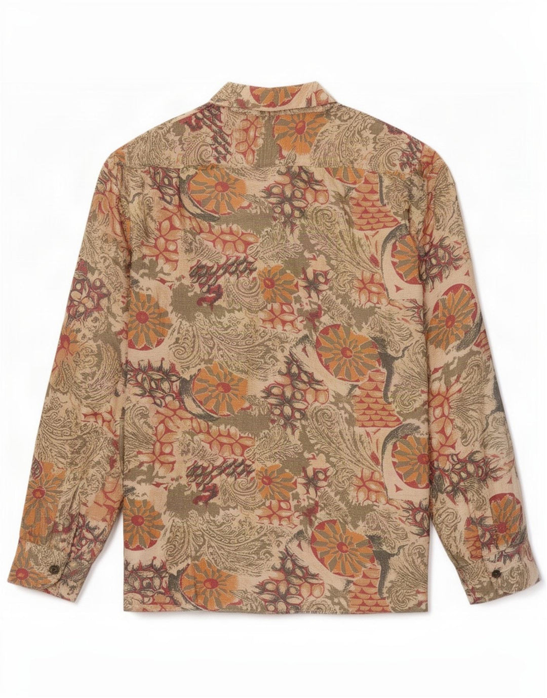 Cămașă Vintage bărbați Mic Bej Floral