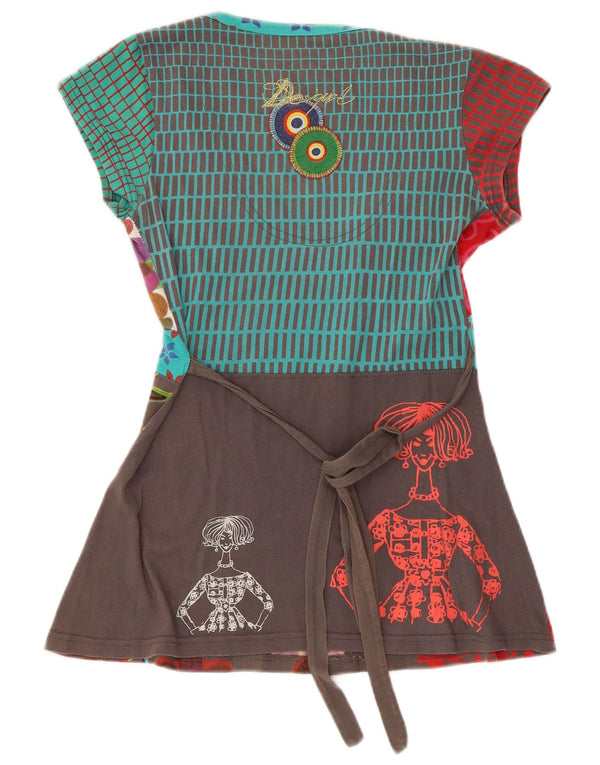 Desigual Womens Tunic Top UK 12 Medium Multicolor Floral