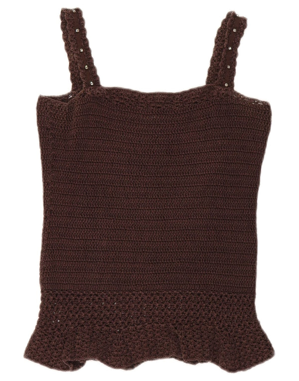 Max & Co. Crop Crochet Cami Top pentru femei UK 12 Medium Brown