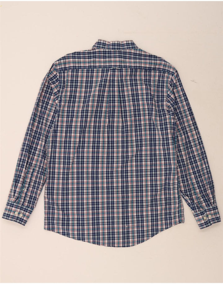 IZOD Mens Shirt Medium Blue Check Cotton Vintage Izod and Second-Hand Izod from Messina Hembry 