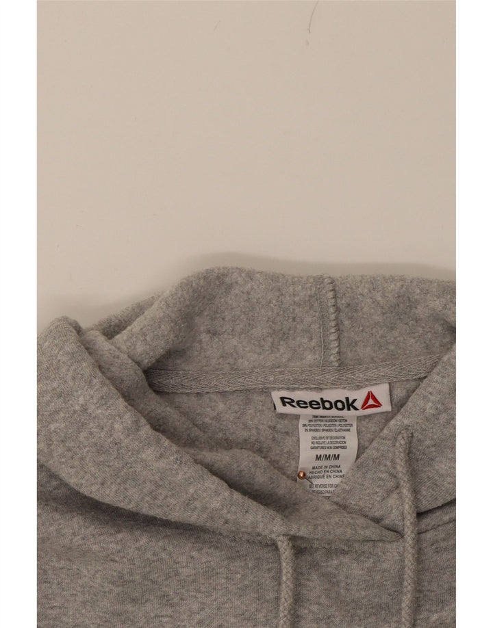 REEBOK Mens Graphic Hoodie Jumper Medium Grey Cotton Vintage Reebok and Second-Hand Reebok from Messina Hembry 