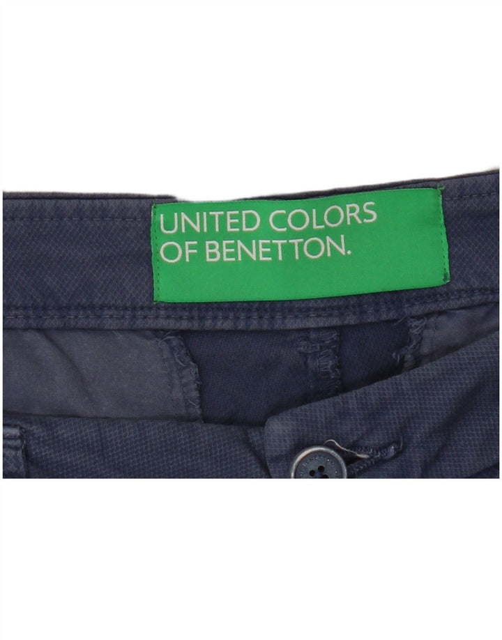 Pantaloni tăiați drept pentru femei Benetton W33 L25 albastru