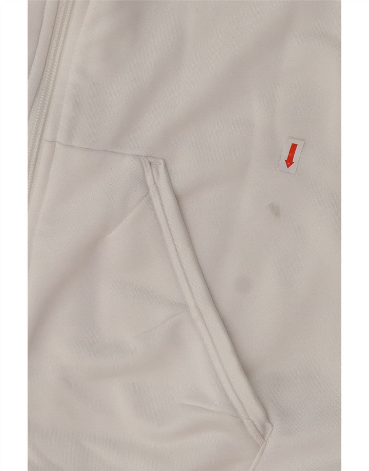 Pulover ADIDAS pentru femei, cu fermoar, UK 16, mare, alb, poliester color bloc