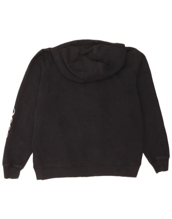 Pulover cu glugă cu fermoar cu grafic pentru femei Ellesse UK 16, mare, negru, bumbac