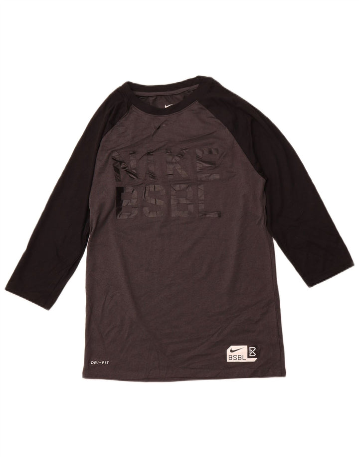 Tricou grafic NIKE pentru femei Athletic Cut Top UK 8 Small Gri Sport