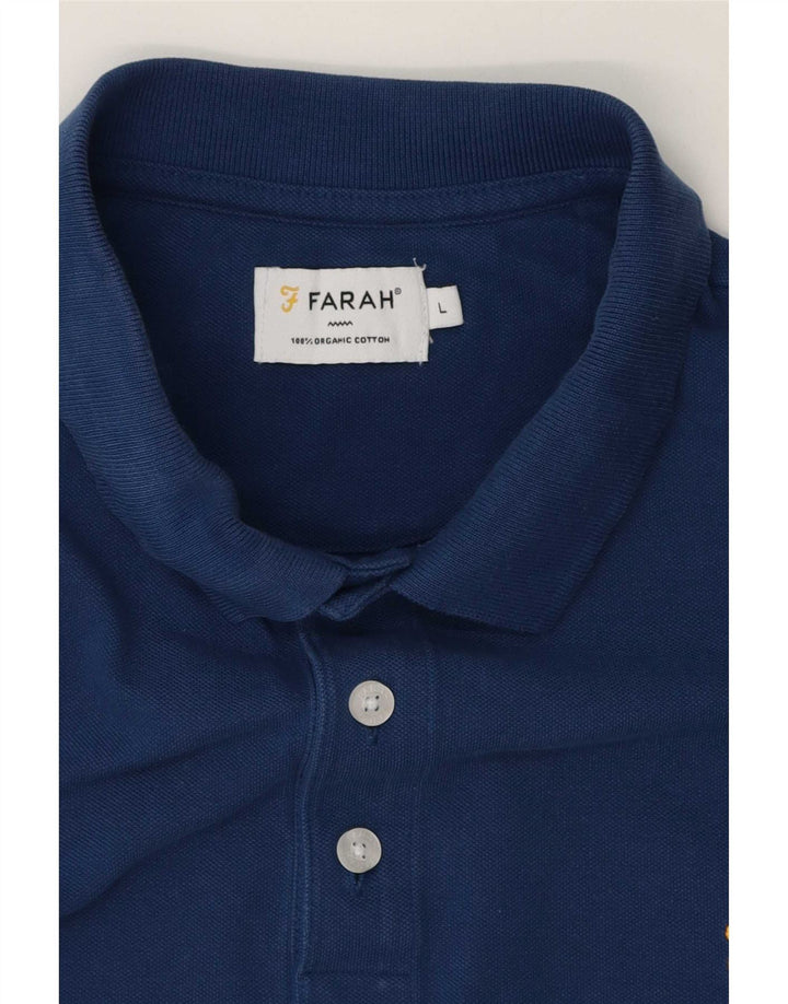 Tricou polo pentru bărbați Farah, mare, bleumarin, bumbac