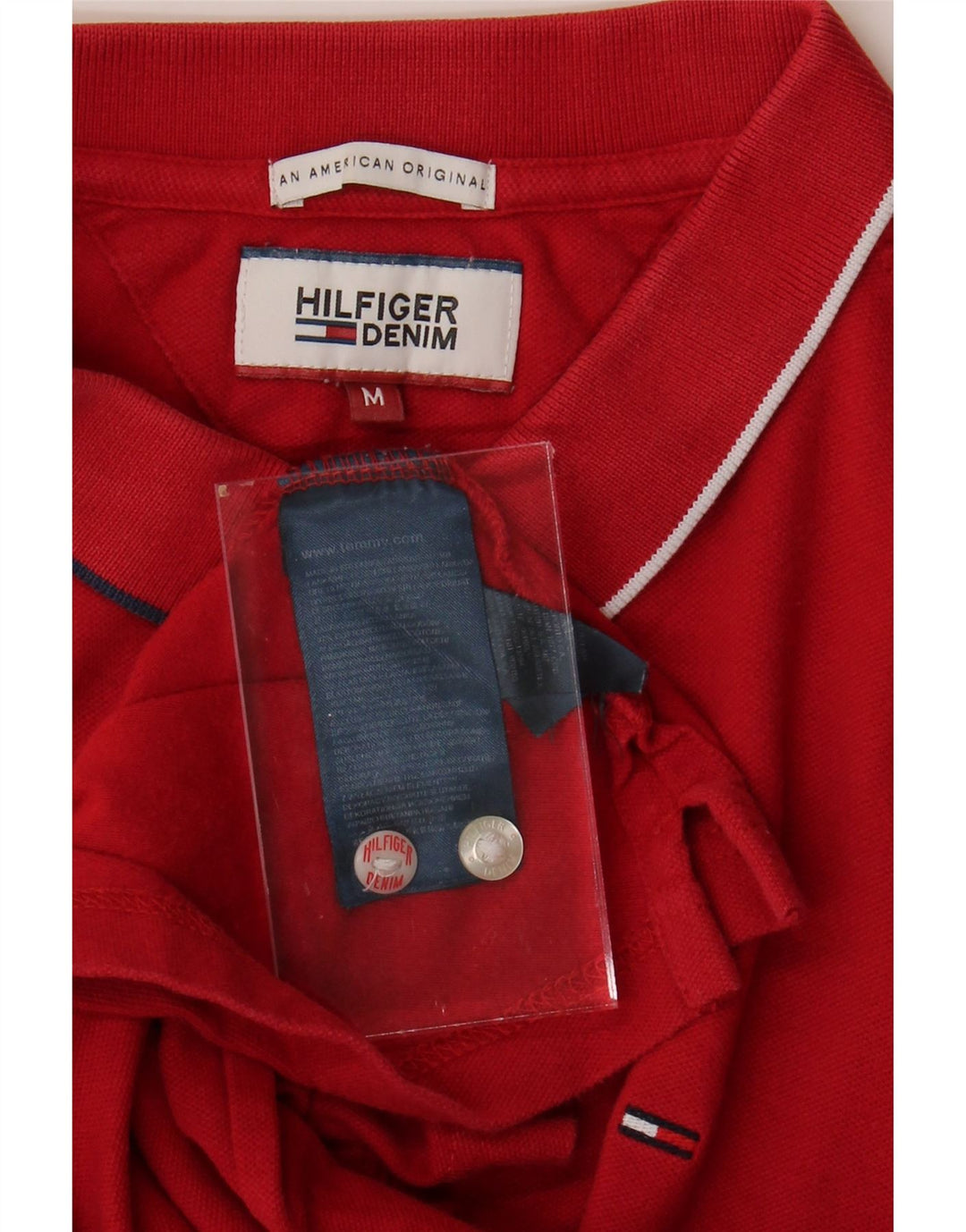 TOMMY HILFIGER Boys Polo Shirt 15-16 Years Medium Red Cotton Vintage Tommy Hilfiger and Second-Hand Tommy Hilfiger from Messina Hembry 