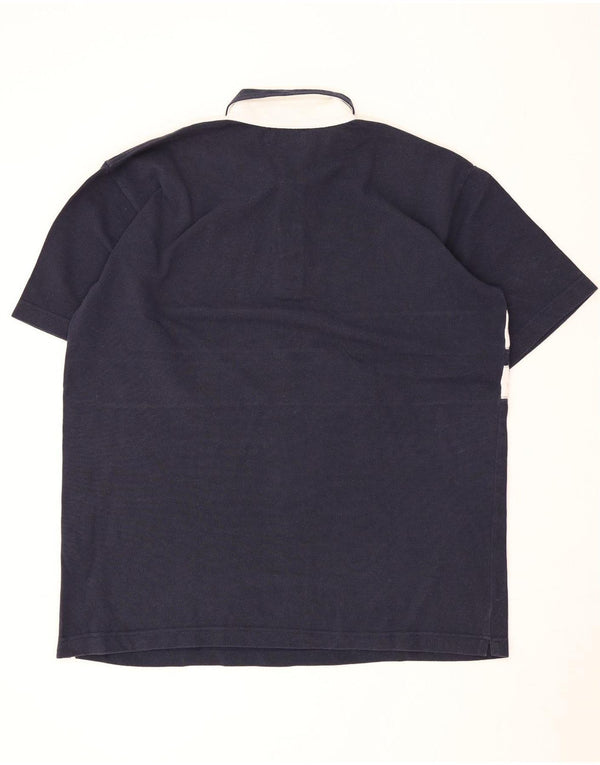 Cămașă polo pentru bărbați Kappa XL, albastru bleumarin, bumbac color bloc