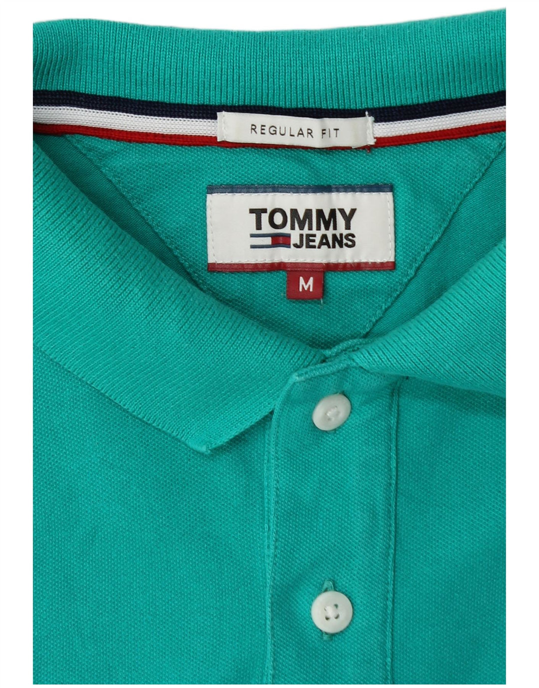 Cămașă polo TOMMY HILFIGER pentru bărbați, bumbac turcoaz mediu