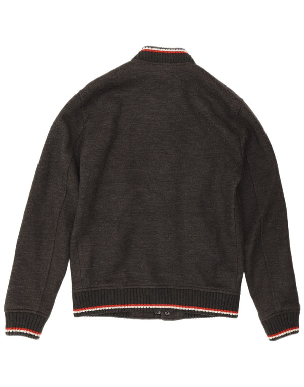 Jachetă Varsity Superdry pentru bărbați UK 38 Medium Gri cu dungi acrilice