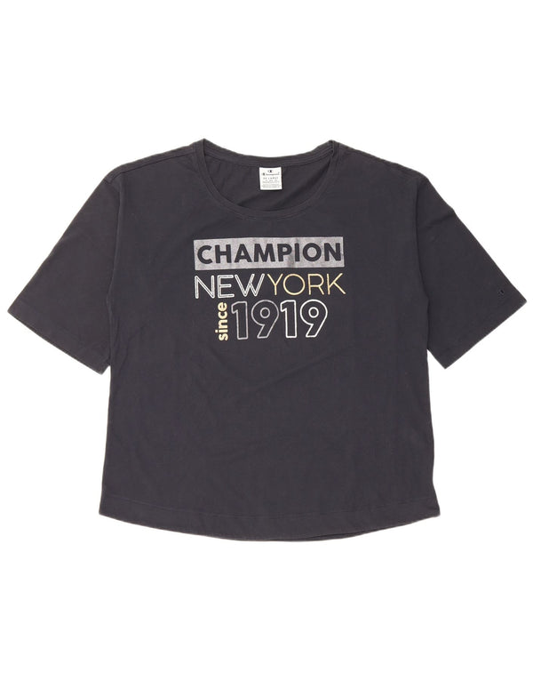 Tricou grafic Champion pentru femei Top UK 20 2XL Bumbac negru