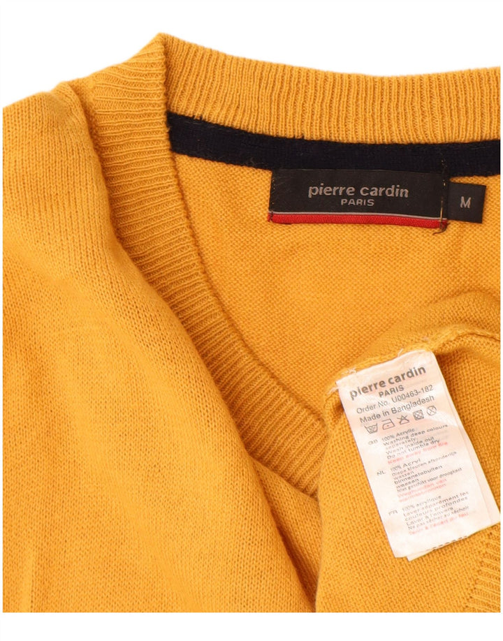 Pulover cu decolteu în V Pierre Cardin pentru bărbați, galben mediu acrilic