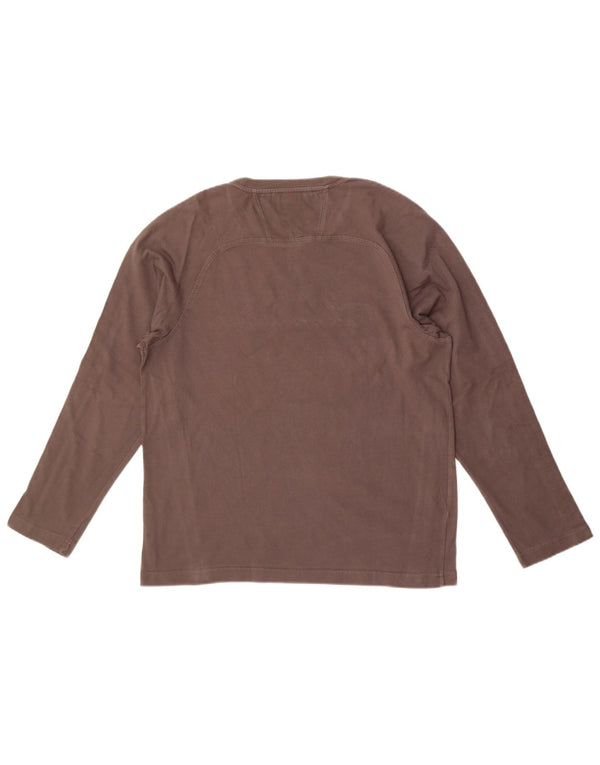 Champion Mens Graphic Top Long Sleeve Medium Grey Cotton