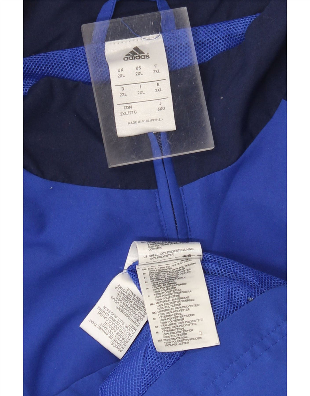 Jachetă de trening pentru bărbați Adidas, 2XL, albastru, poliester