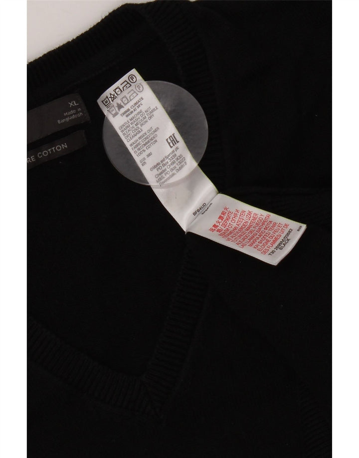 Marks & Spencer Mens Vest Tank Top XL Bumbac Negru