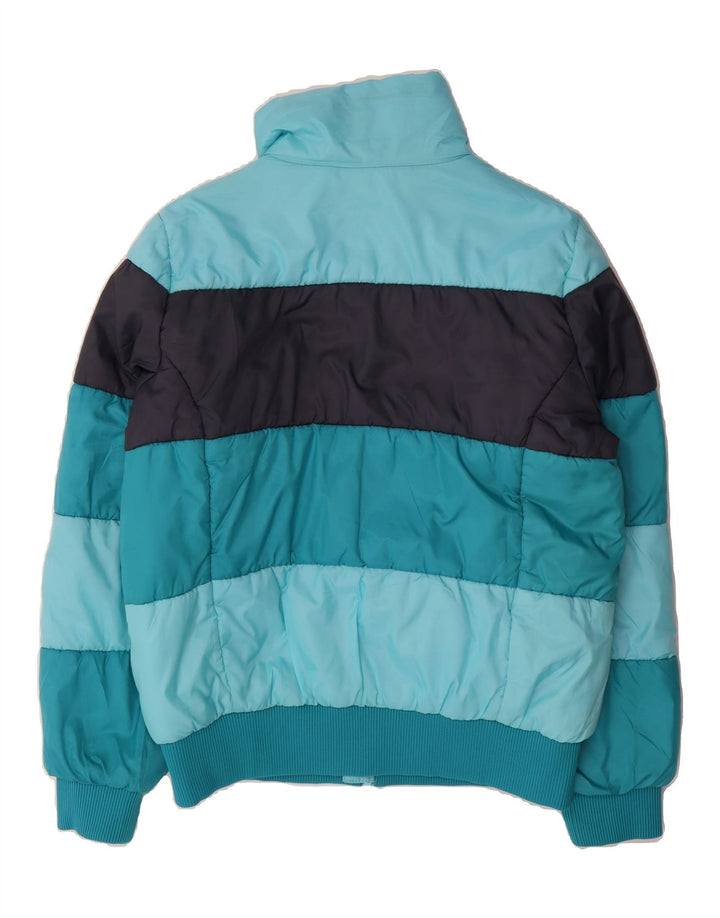 PUMA Womens Padded Jacket UK 12 Medium Blue Colourblock Polyester Vintage Puma and Second-Hand Puma from Messina Hembry 