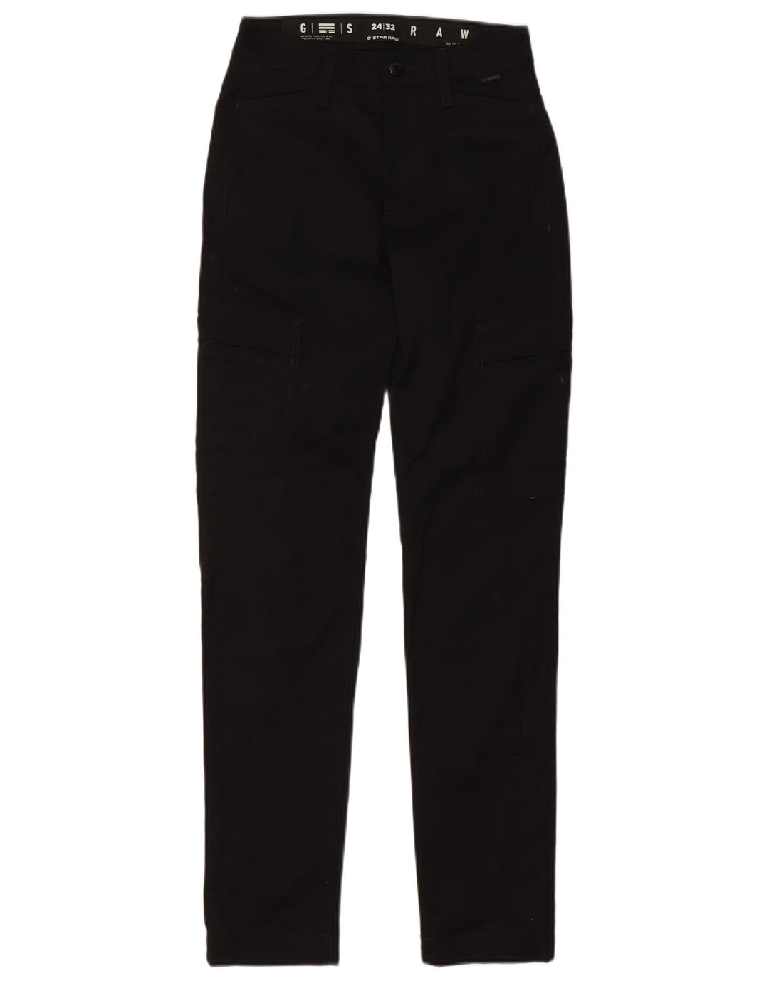 Pantaloni cargo drepti pentru femei G-Star W24 L32 bumbac negru