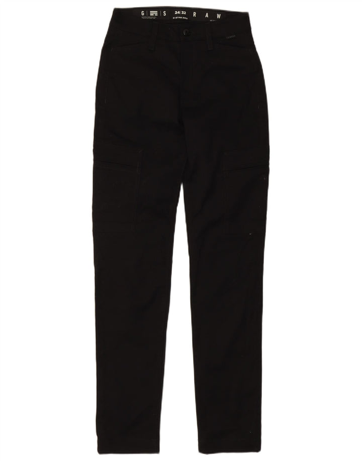 Pantaloni cargo drepti pentru femei G-Star W24 L32 bumbac negru
