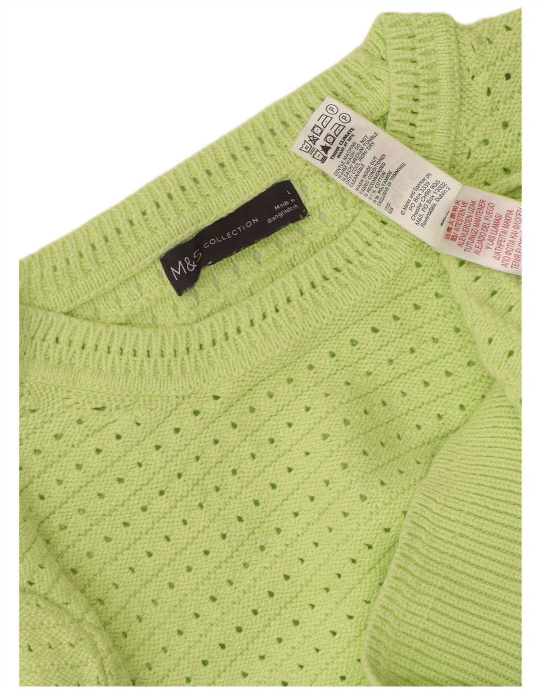 MARKS & SPENCER Pulover cu decolteu rotund pentru femei UK 14 Large Green