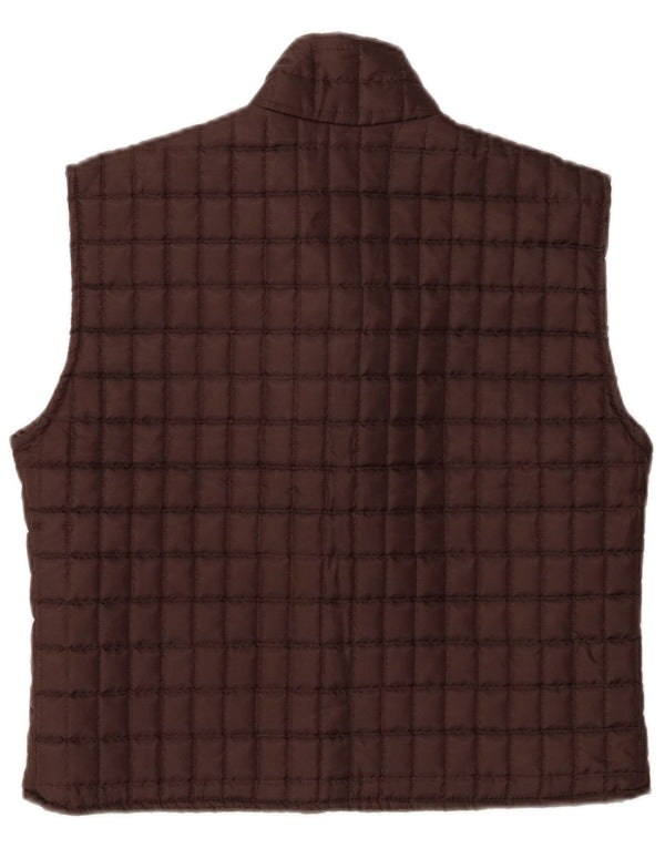 Gilet matlasat Vintage pentru femei UK 14 Poliester maro mediu