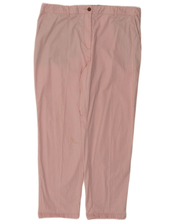 Pantaloni chino pentru femei Marks & Spencer UK 18 XL W38 L29 roz cu dungi