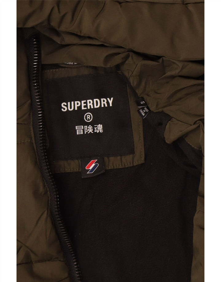 Jachetă căptușită cu glugă Superdry pentru bărbați UK 36 Poliester kaki mic