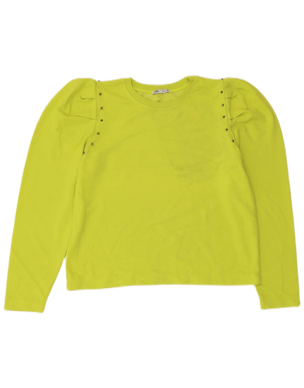 Pulover pentru damă Zara Crop Pulover UK 14 Bumbac verde mediu