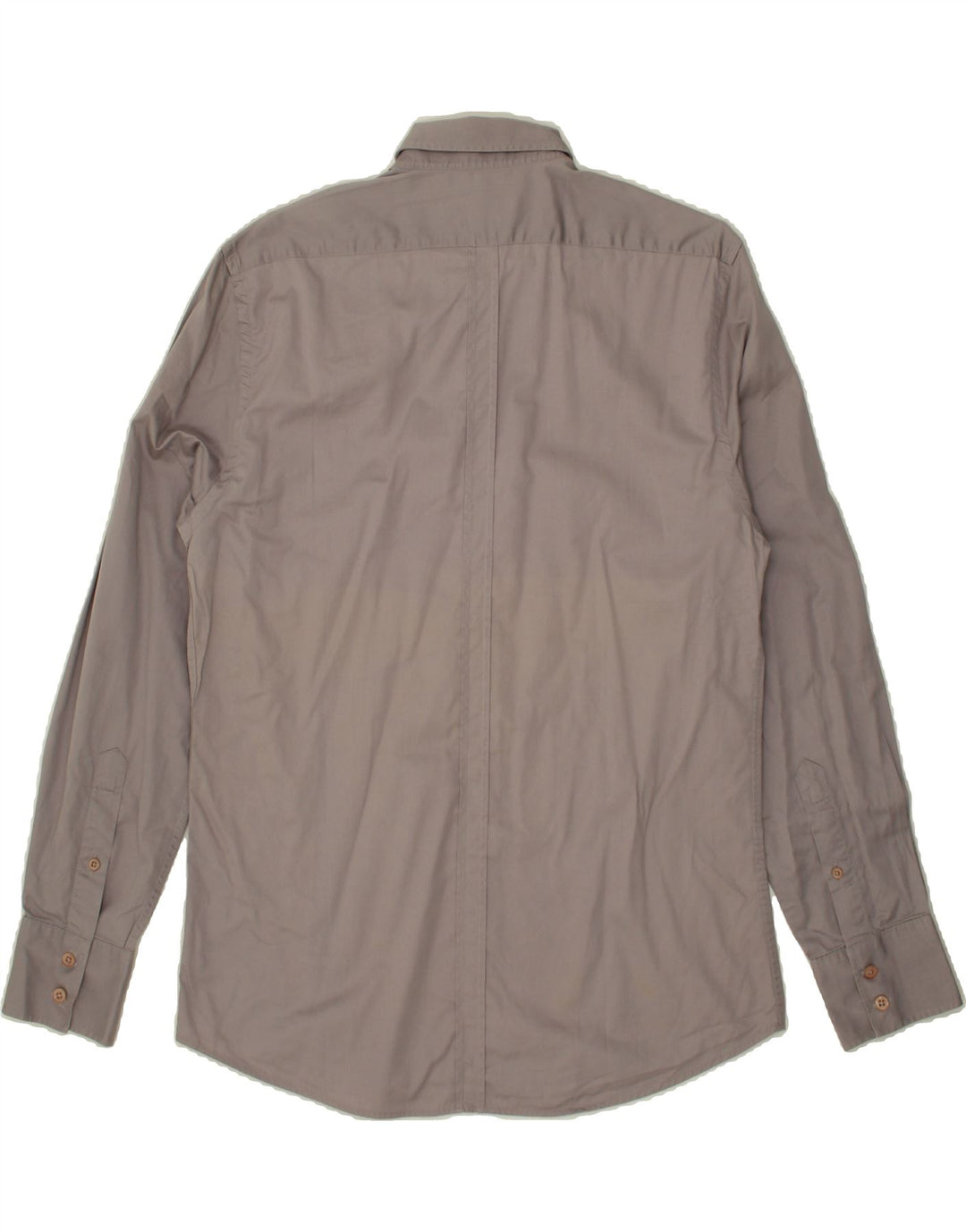 JULES Mens Fitted Military Shirt Large Grey Cotton Vintage Jules and Second-Hand Jules from Messina Hembry 