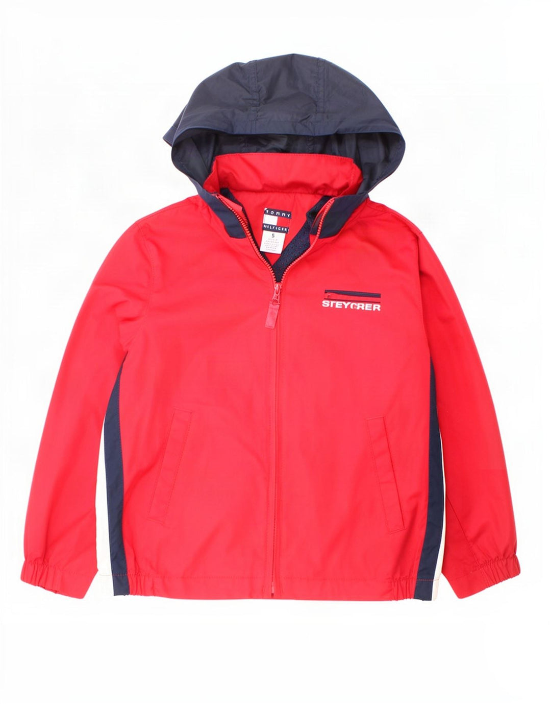 Jachetă bomber cu glugă Tommy Hilfiger pentru băieți, 4-5 ani, roșu colorblock