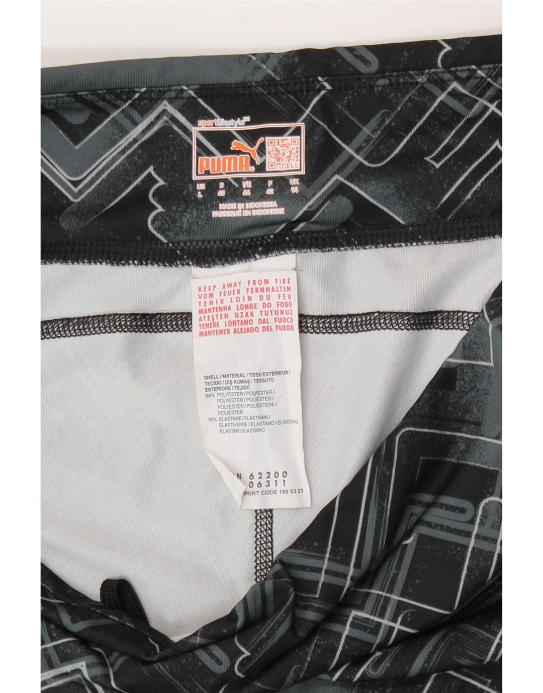 Leggings pentru femei Puma UK 14, mare, negru, poliester geometric
