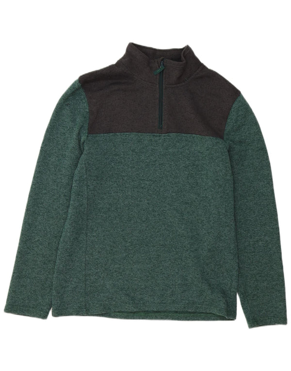 Hanorac pentru bărbați Mountain Warehouse, cu fermoar, cu gât, XL, verde, color block