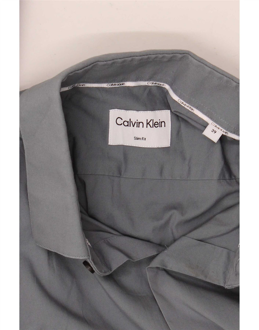 Cămașă pentru bărbați Calvin Klein Slim Fit Mărimea 39 Gri mediu