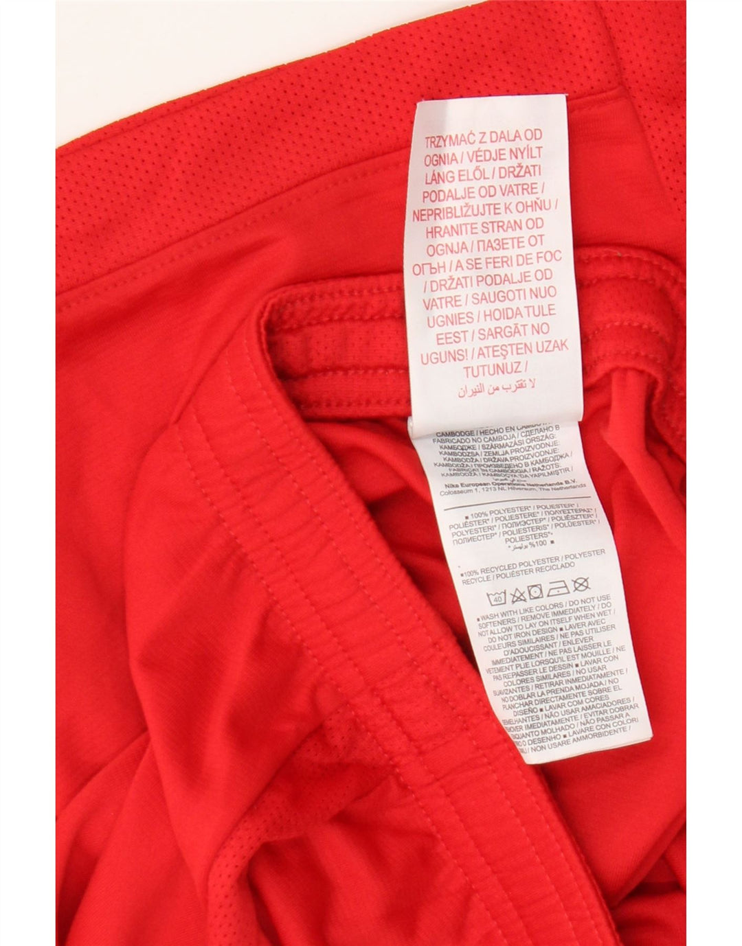 Pantaloni scurți sport Nike Dri Fit pentru băieți 10-11 ani Poliester roșu mediu