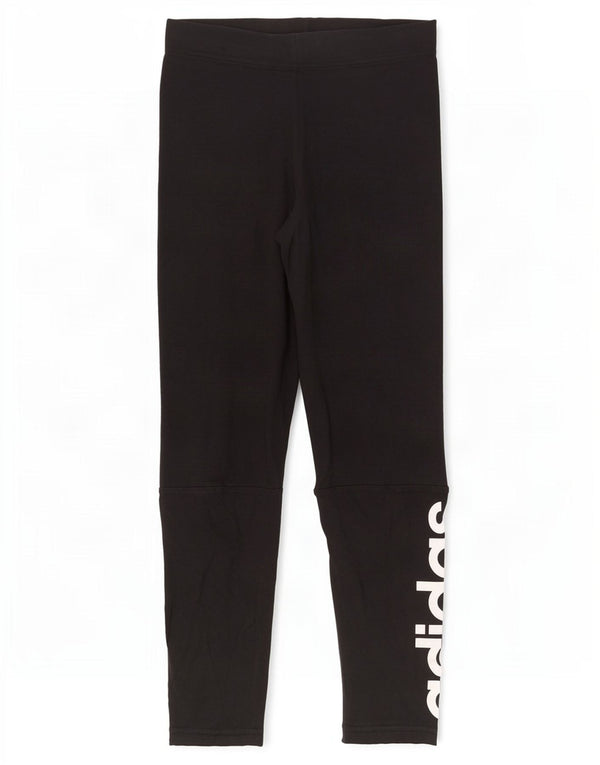 Leggings cu grafic pentru femei Adidas UK 8, bumbac negru mic