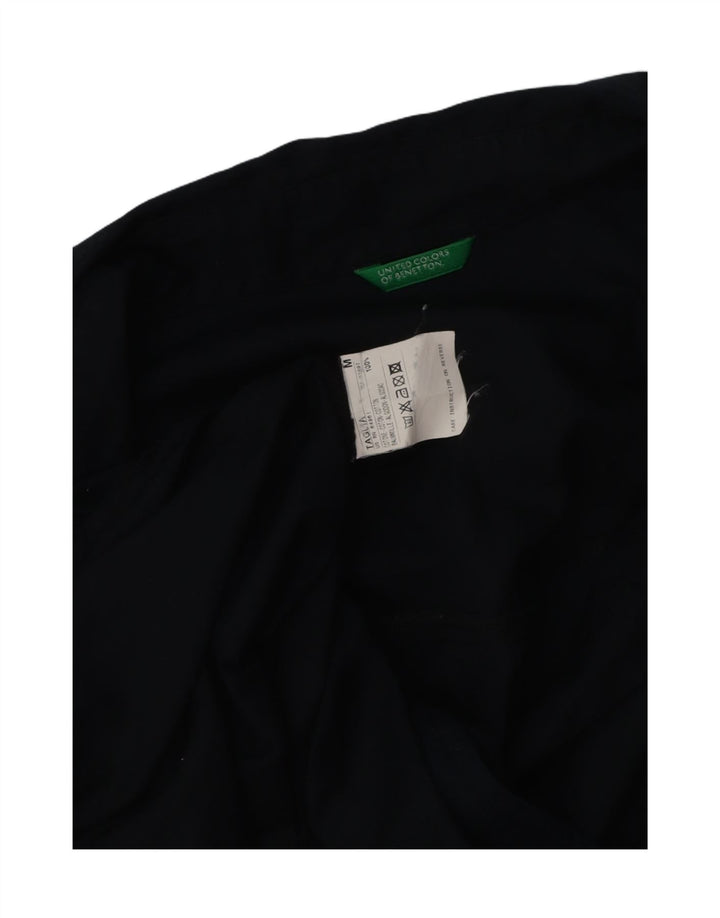 BENETTON Womens Pullover Long Sleeve Shirt Blouse UK 14 Medium Navy Blue