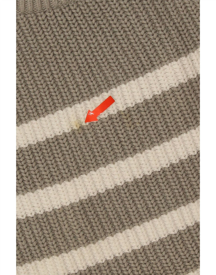Pulover pentru femei Marks & Spencer cu decolteu triplu UK 10 mic, gri cu dungi