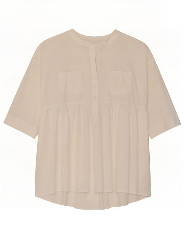 Top cu tunică Benetton cu mâneci 3/4 pentru femei UK 16 Large White