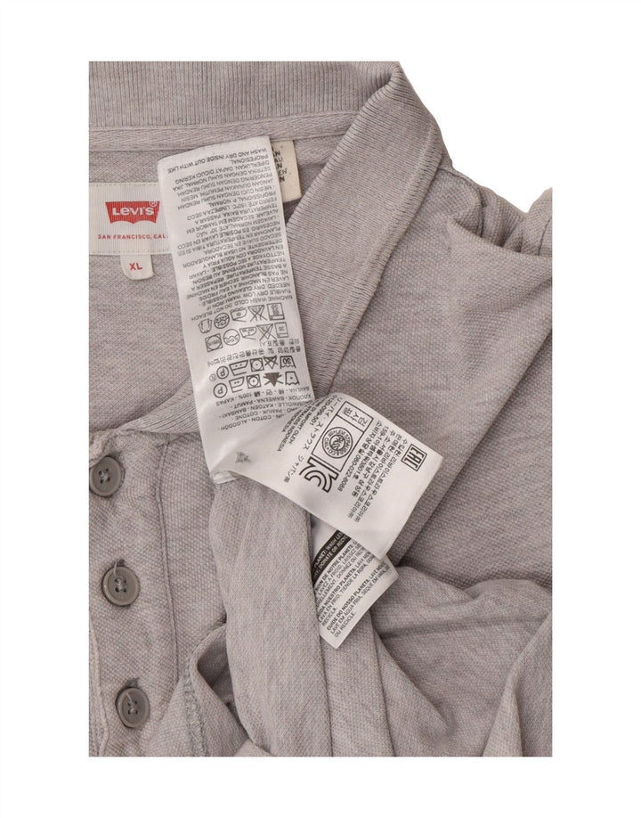 LEVI'S Mens Polo Shirt XL Grey Cotton Vintage Levi's and Second-Hand Levi's from Messina Hembry 