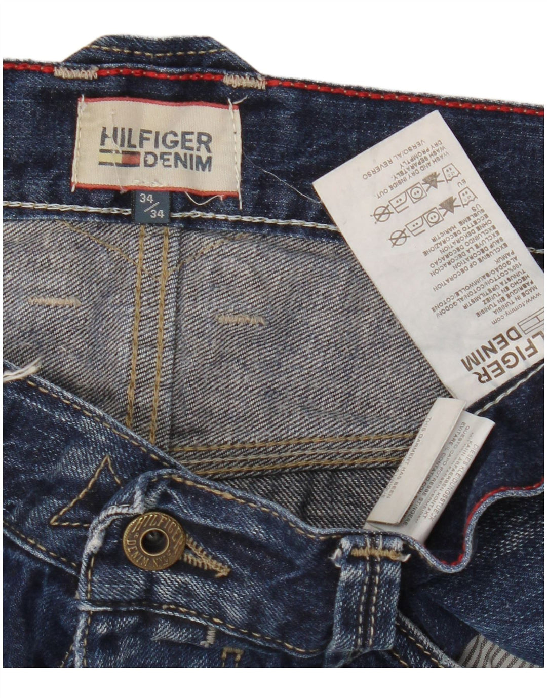 Blugi pentru bărbați TOMMY HILFIGER Bootcut W34 L34 Bumbac bleumarin